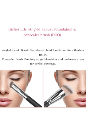 Girliestuff-Angled Kabuki Foundation and concealer brush (DUO)
