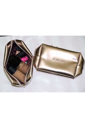 Girliestuffs - Rose gold Metallic Travel Cosmetic Pouch